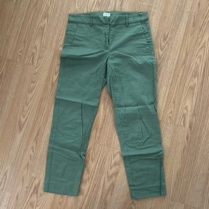 J. Crew Size 2 Slim cropped olive green Ruby pant in stretch twill